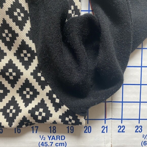 THML Dress Womens Medium Black Cream Midi Knit 3/4 Sleeve Textured Print Ladies - Picture 15 of 16